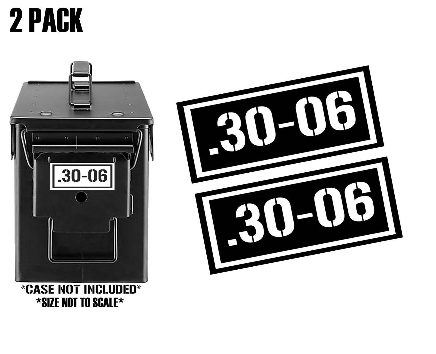 x2 .30-06 Ammo Can Labels Ammunition Case stickers decals 2 pack 3.5" x 1.5"