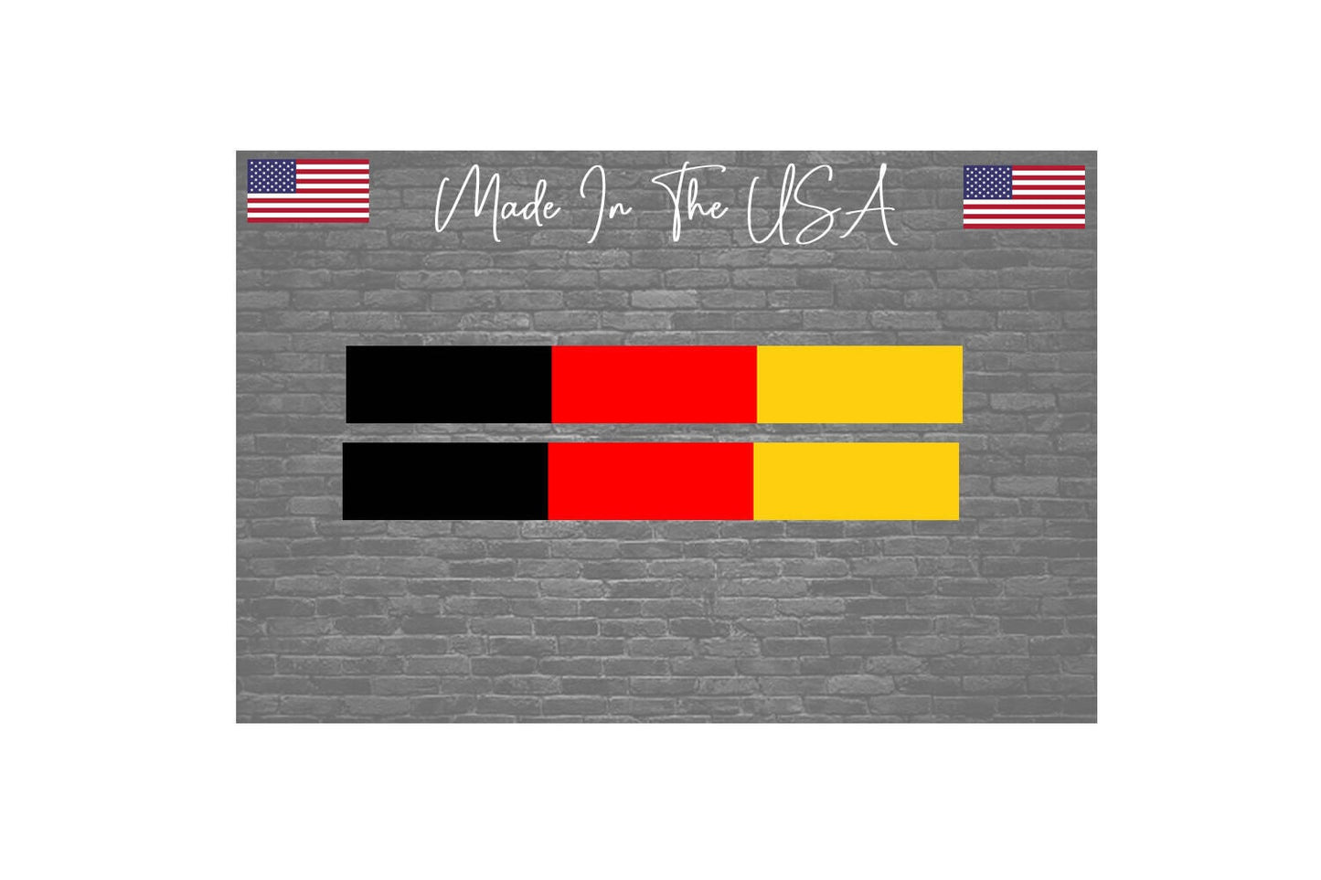 x2 German Flag Stripe Decal Sticker Pack Germany Flag European Choose Size