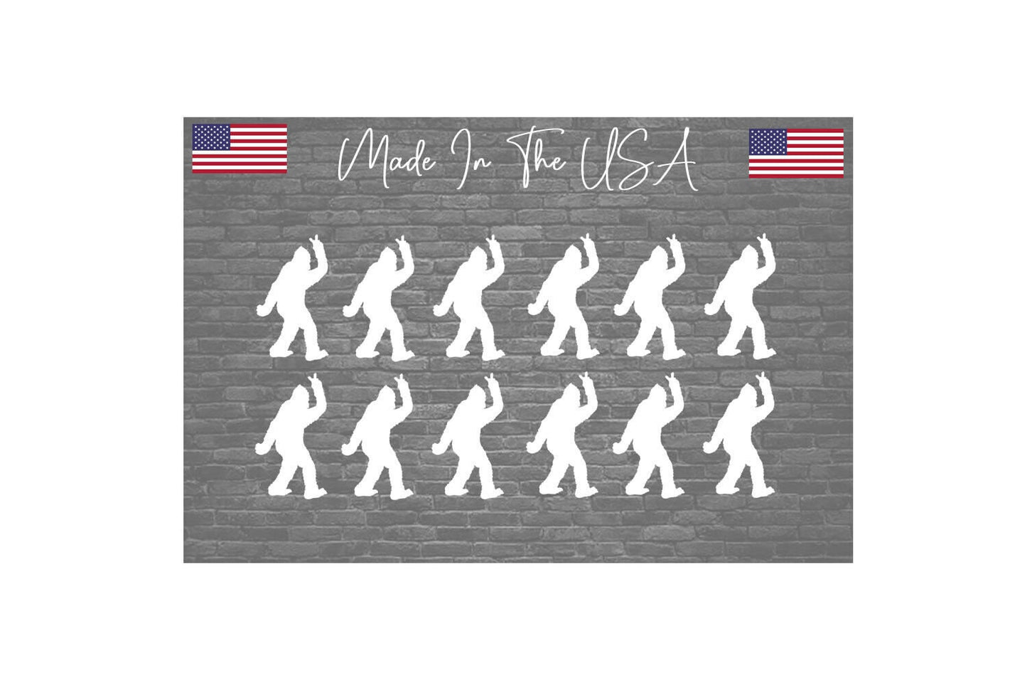 x12 Bigfoot Peace Sticker Decal - Sasquatch Funny 1"