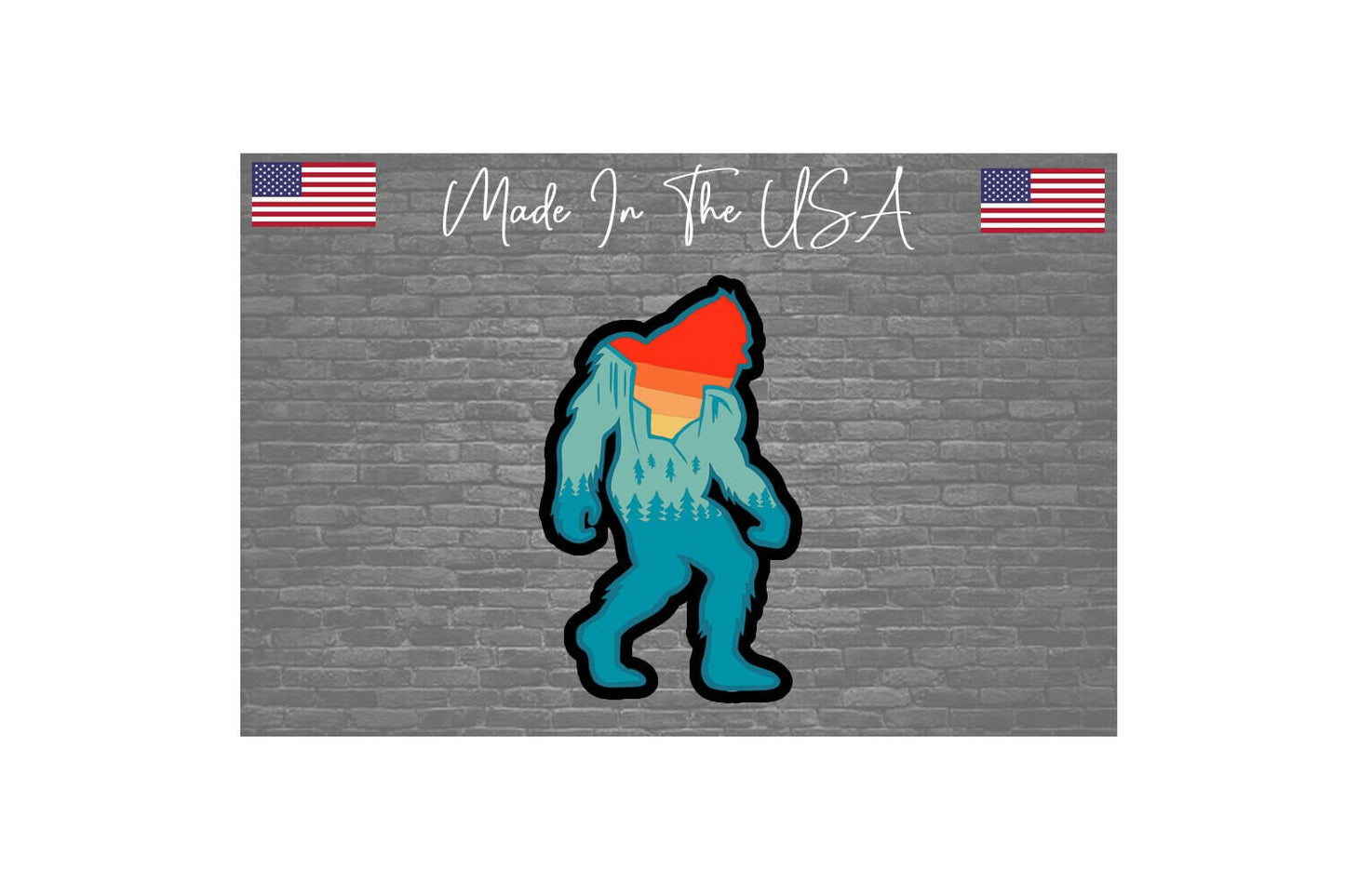 Bigfoot Hiking Sasquatch Sticker Decal - funny i believe 5"