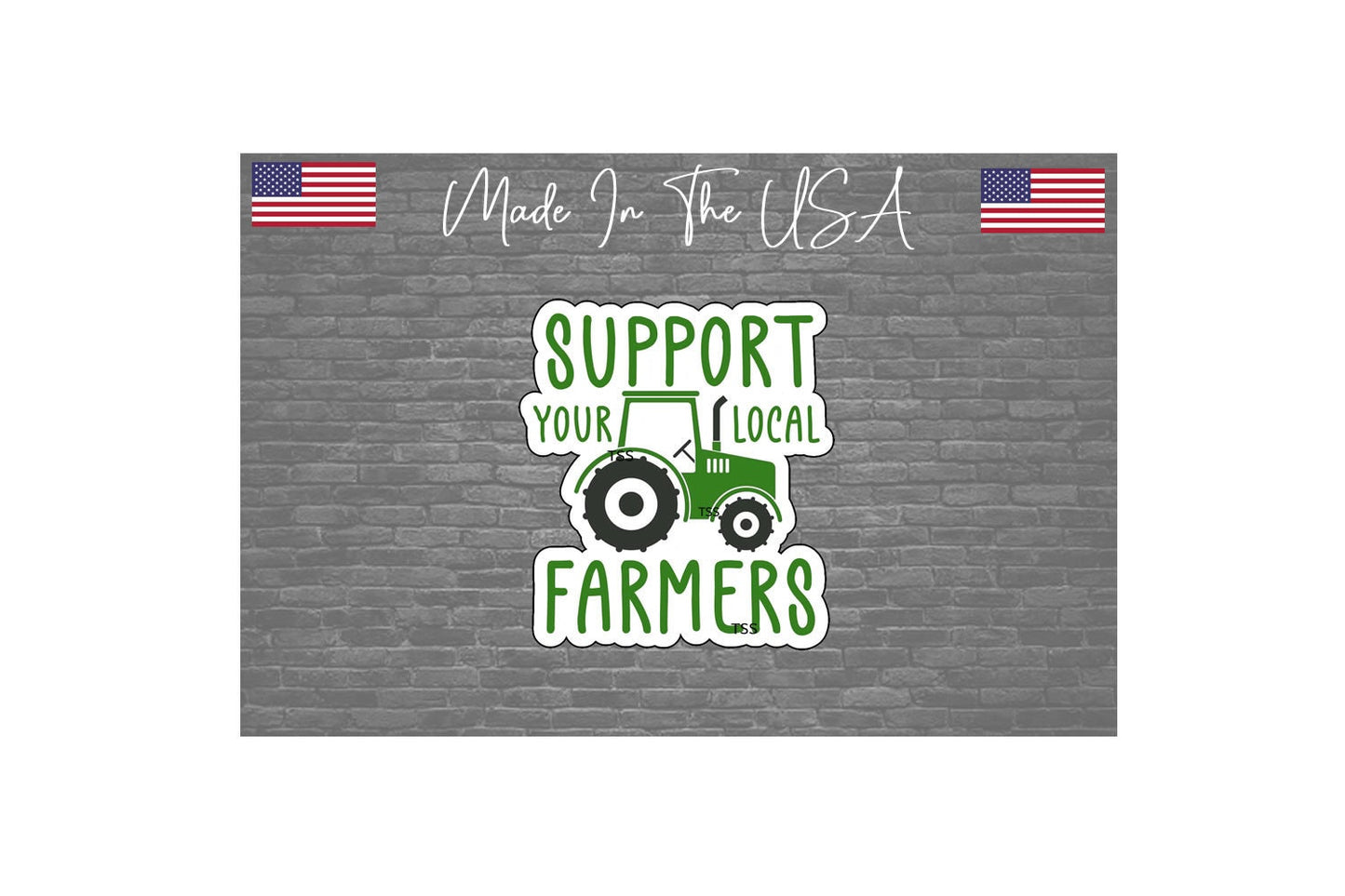 Support Your Local Farmers Decal Sticker -No Farms No Food 4.5"