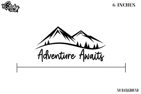 Adventure Awaits Sticker Decal - Hiking 6" - The Sticky Side