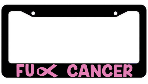 F*ck Cancer Licnese Plate Frame Pink
