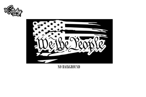 We The People American Flag Cross sticker decal - 2A 2nd Amendment Choose size and Color!