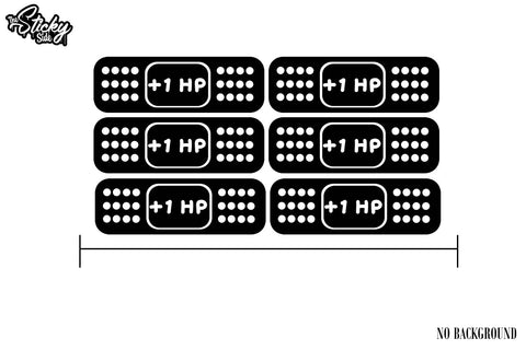x1 +1 HP Band Aid Vinyl Decal Sticker Pack - JDM Car Window Truck Racing 6 pack 3&quot;