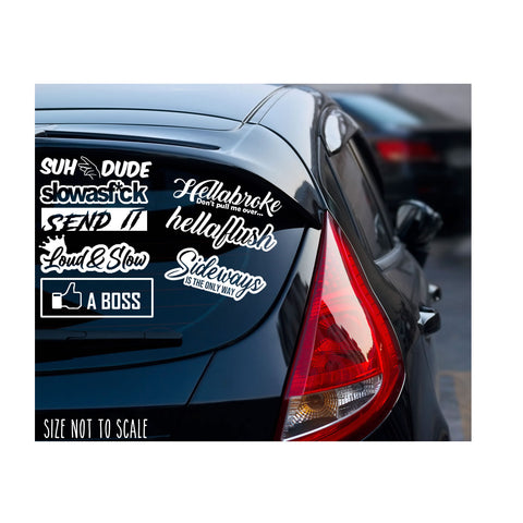 8 Pack JDM Sticker Decal Car window Stickers 8&quot; Each Choose Color