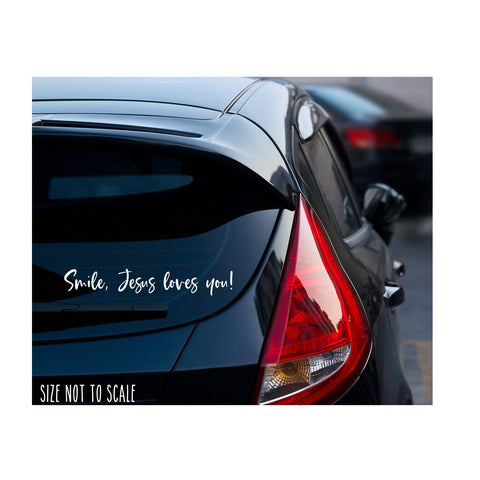 Smile Jesus Loves You sticker decal shift racing JDM  car window 8&quot; Christian