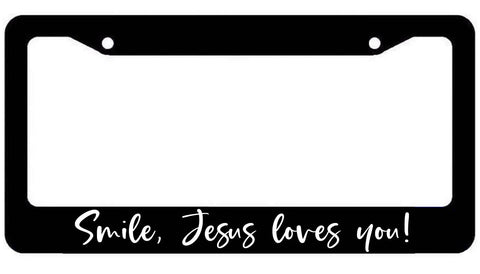 Smile Jesus Loves You License Plate Frame - JDM KDM plate Cover Christian