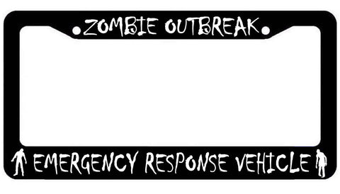 Zombie Outbreak Emergency Response Vehicle License Plate Frame Choose Color