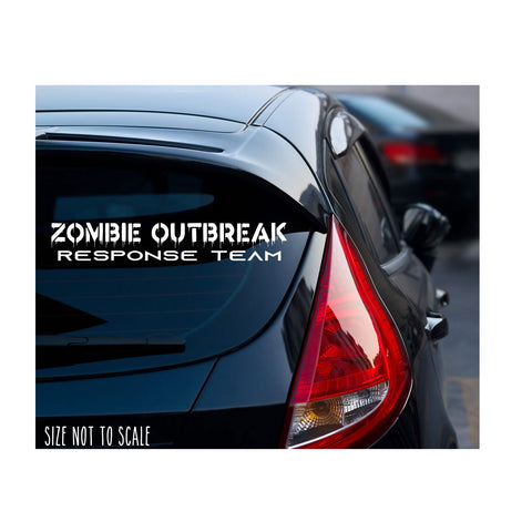 x2 Zombie Outbreak Response Team Sticker Decal - Windshield 16&quot; Choose Color