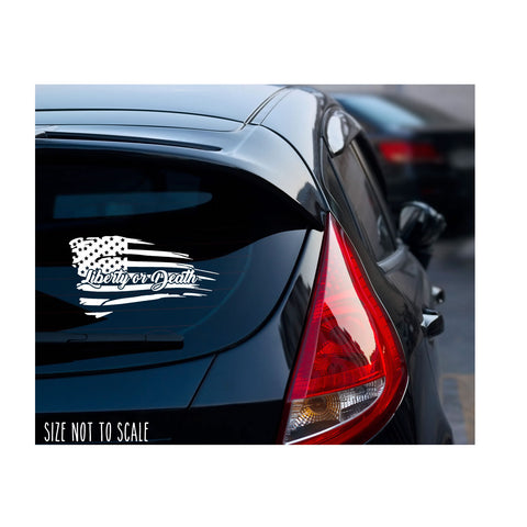 Liberty Or Death USA Flag Decal Sticker  2A Gun Rights Second Amendment Car Window Vinyl