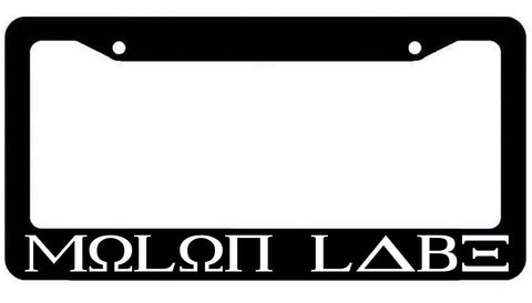 Molon Labe License Plate Frame - Plate Cover 2A - The Sticky Side