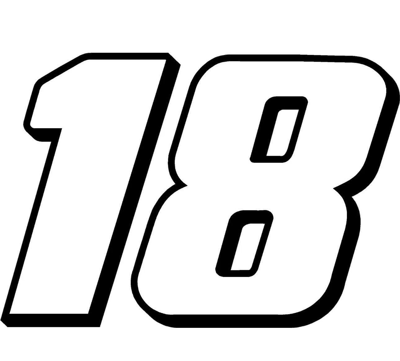 Kyle Busch #18 Sticker Decal NASCAR Racing 3” No Background Matte Black
