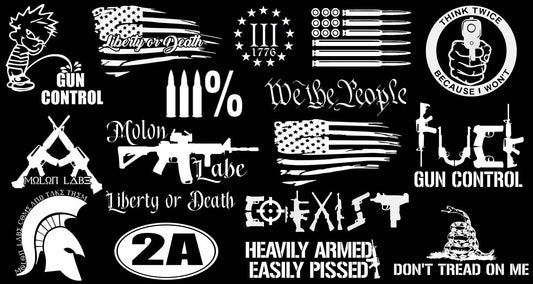 17 Random - 2A Mega Sticker Decal lot FCK Gun Control 2nd Amendment Wholesale