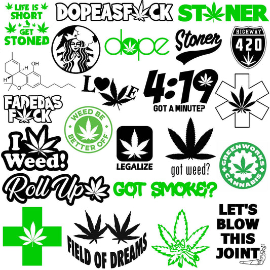 x10 420 Decal Sticker Pack lot wholesale - Weed Marijuana
