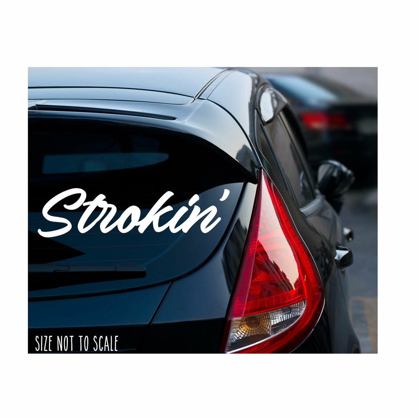 Strokin' Banner Sticker Decal Powerstroke Truck Diesel Vinyl Windshield 17"