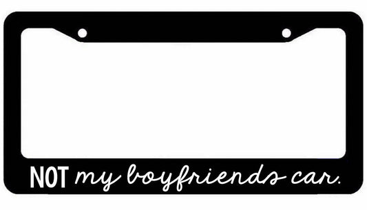 Not my boyfriends car Black License Plate Frame Funny Girly Wakaba JDM girl