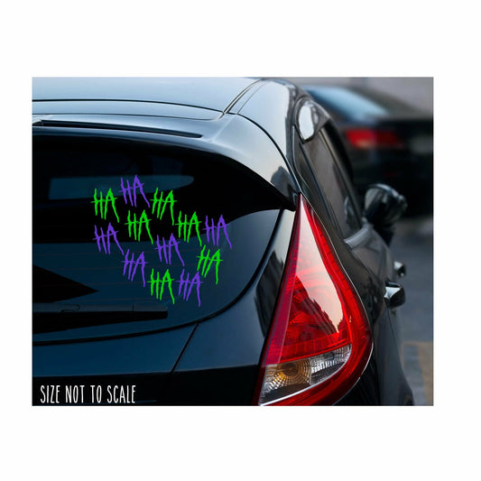 HaHa Sticker Decal - Joker Art #2 Why So Serious 10" Purple & Lime Green82