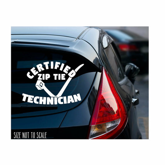Certified Zip Tie Technician Sticker Decal - JDM Euro Truck car window