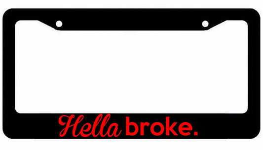 HellaBroke Funny JDM Black License Plate Frame JDM red art