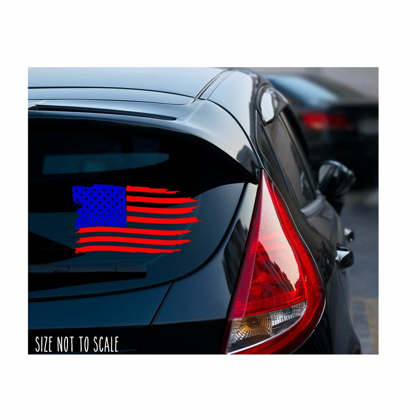 USA tattered Flag Sticker Decal - Choose Size