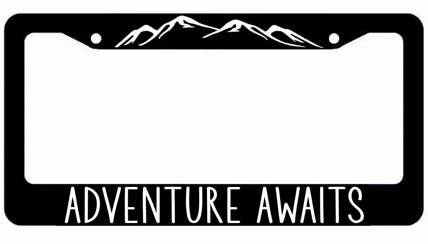 Adventure Awaits License Plate Frame - Hiking Outdoors