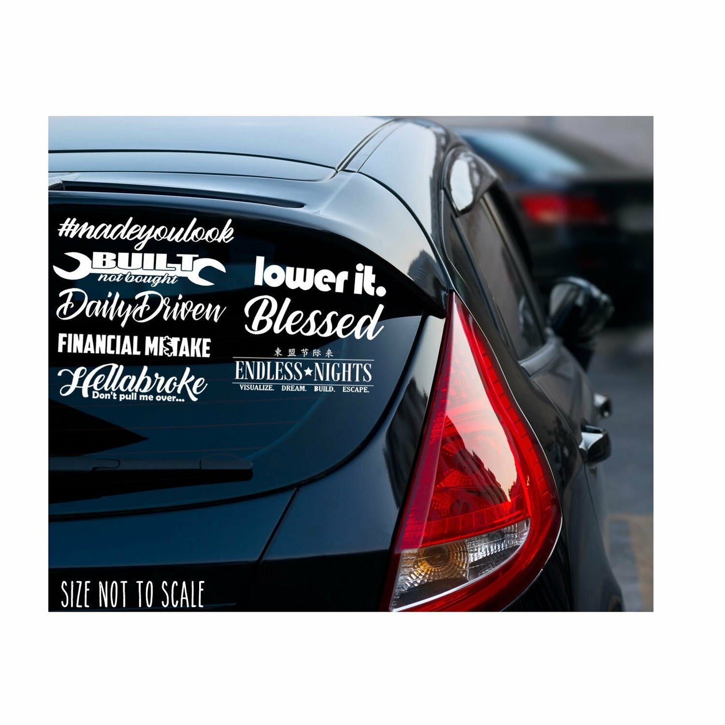 8 Pack JDM Sticker Decal Car Window Stickers 8" Each Choose Color #myl