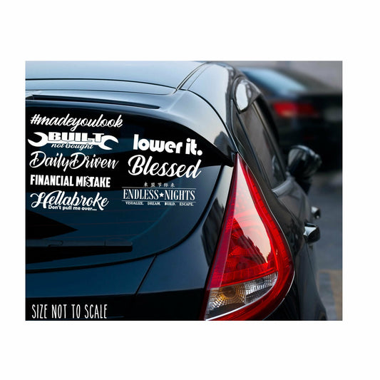 8 Pack JDM Sticker Decal Car Window Stickers 8" Each Choose Color #myl