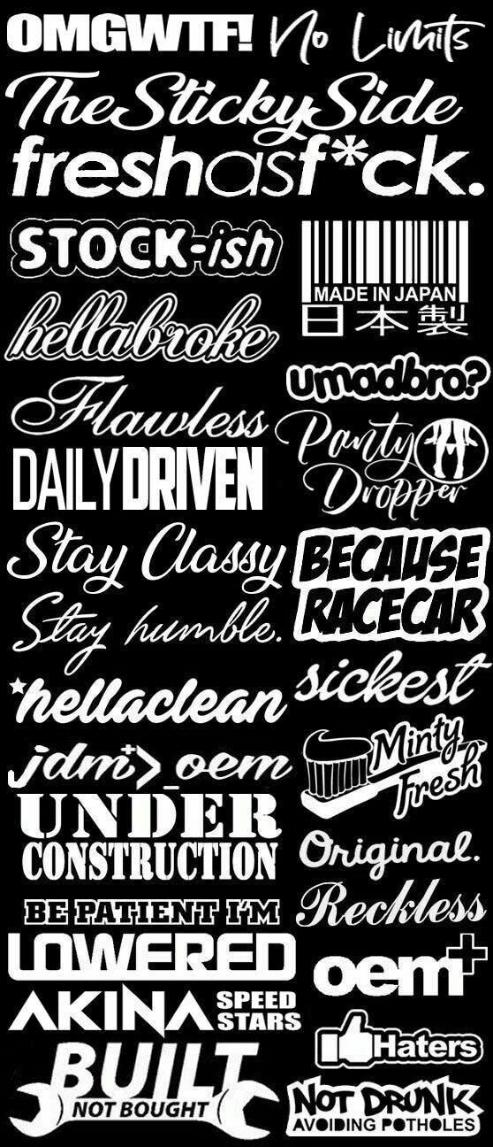 JDM Mega Sticker Pack Lot of 27 Decals Low Race Drift Dope Low Choose Color #SH