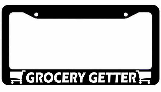 Grocery Getter Black License Plate Car Frame Daily Driver