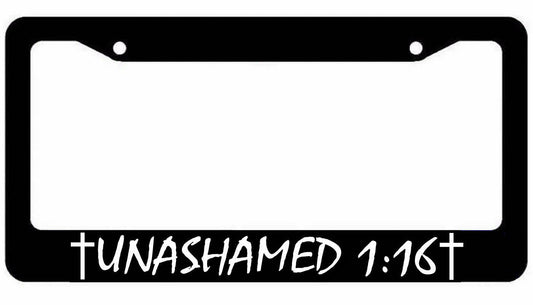 Unashamed 1:16 License Plate Frame - JDM KDM Plate Cover Romans Religious