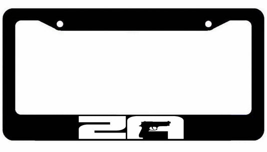 2A Black License Plate Car Frame 2nd Amendment