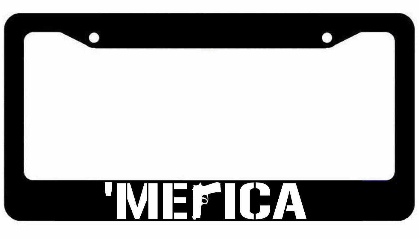 Merica License Plate Frame - 2A FCK Gun Control 2nd Amendment Car Truck SUV