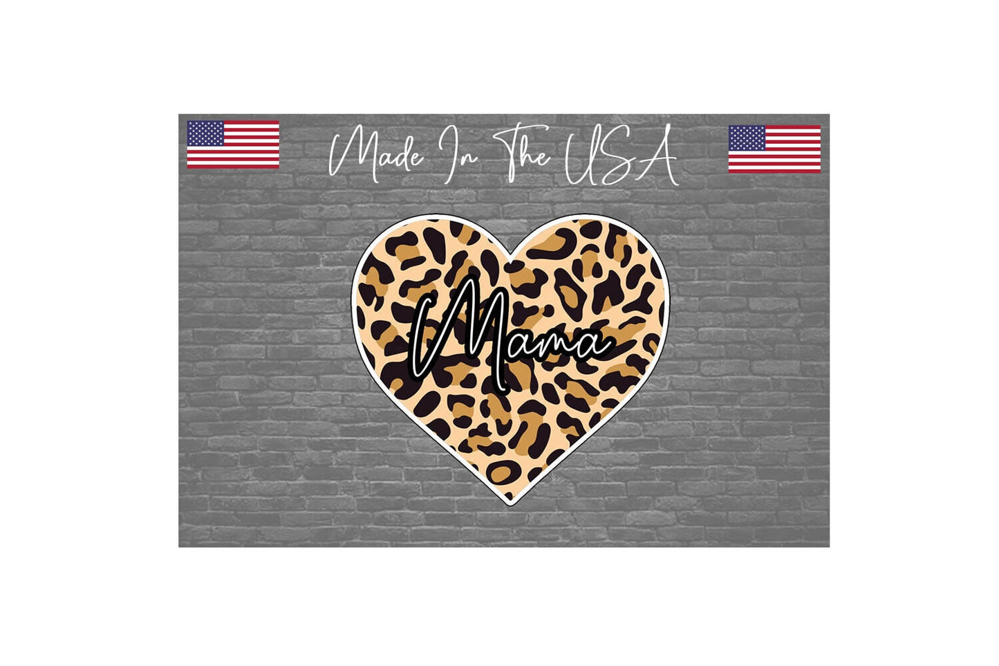 Mama cheetah Heart Sticker Decal - Leopard Mama Milf Sticker Decal Car Truck 4"