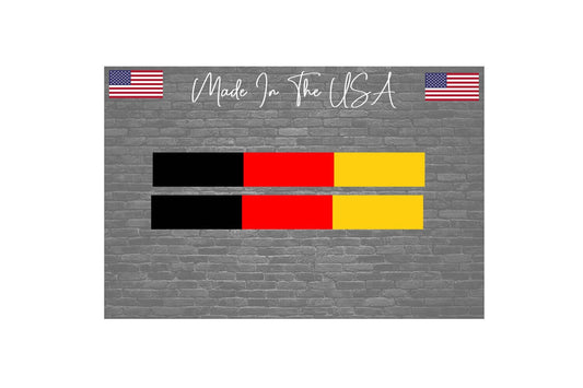 x2 German Flag Stripe Decal Sticker Pack Germany Flag European Choose Size