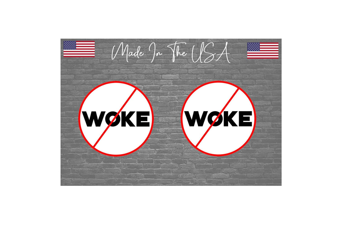 x2 Anti Woke Sticker Decal - Go Woke Stay Broke Sticker Decal Car Truck 4"