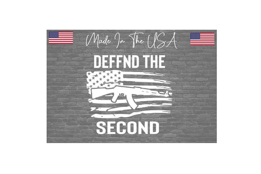 Defend the 2nd Amendment Sticker Decal - Tattered Flag 2a Gun Rights - 5"