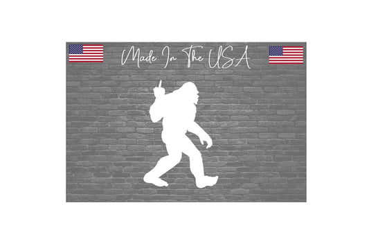 Bigfoot Middle Finger Sticker Decal - Sasquatch Funny 5"