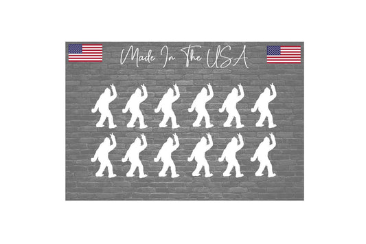 x12 Bigfoot Peace Sticker Decal - Sasquatch Funny 1"