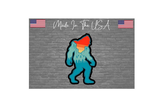 Bigfoot Hiking Sasquatch Sticker Decal - funny i believe 5"