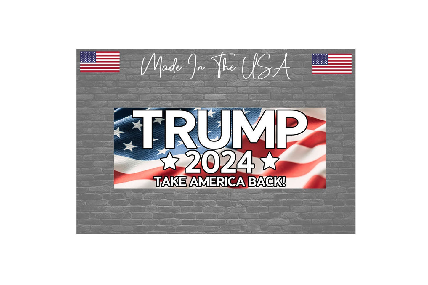Trump 2024 Take America Back Sticker Decal - Bumper USA Flag Sticker Decal