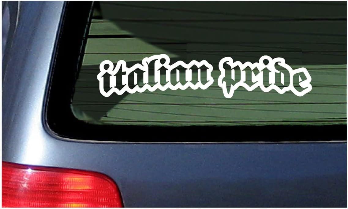 Italian Pride Car Window Vinyl Sticker White Truck Decal 7"