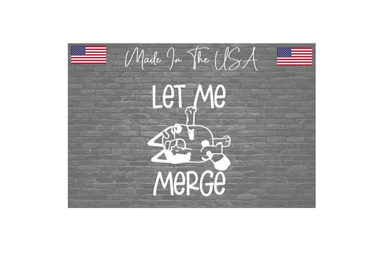 Let me Merge sticker Decal Bluey Funny Car 4"