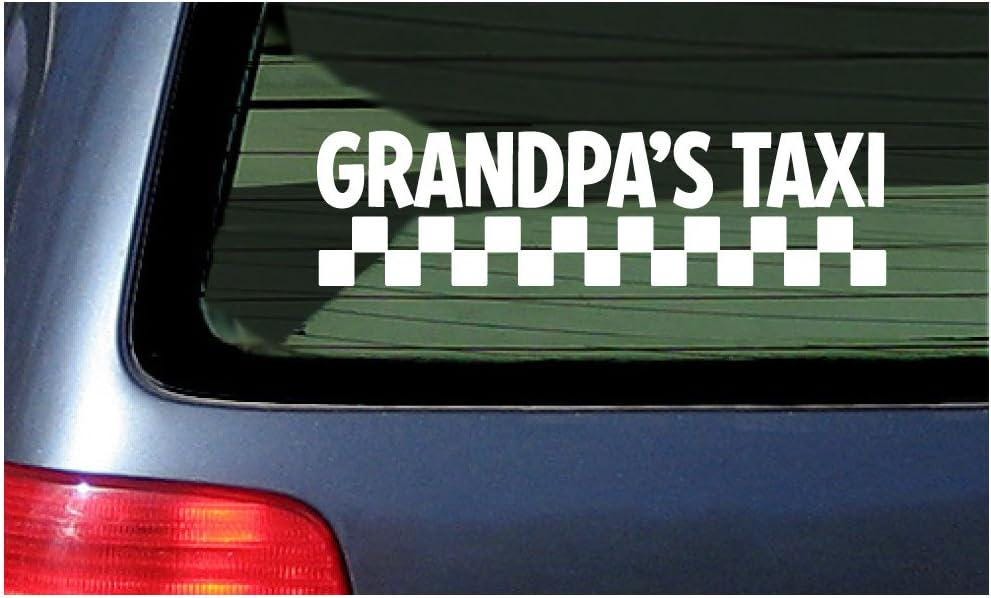 Grandpa's Taxi White Vinyl Decal Sticker 7" Papa Pops Grand dad