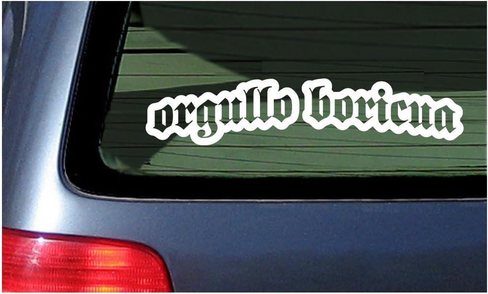 Orgullo Boricua Vinyl Decal Window Sticker - White Puerto Rico Pride 7"