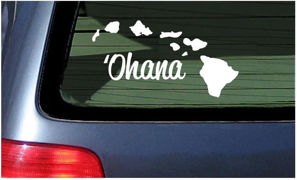 Ohana Hawaii Island Chain Vinyl Sticker - White Hawaiian 6"