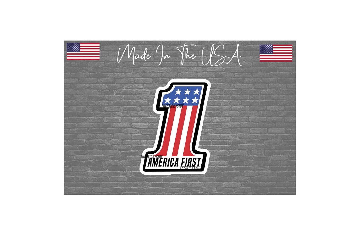 America First Trump 2024 Sticker Decal America First USA Flag MAGA President 4"