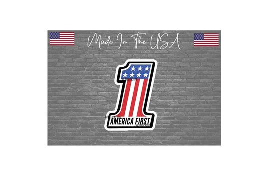 America First Trump 2024 Sticker Decal America First USA Flag MAGA President 4"