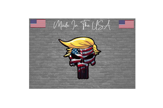 Trump Skull Punisher Sticker Decal USA Flag MAGA President 4" #2P