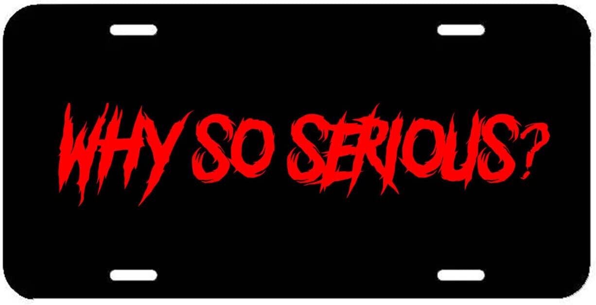 Why So Serious License Plate Frame - Joker Funny Cover Front Plate Red